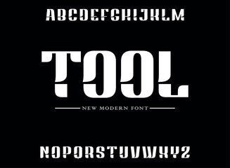 Fototapeta premium TOOL, unique geometric circular display and minimalist style font vector set.
