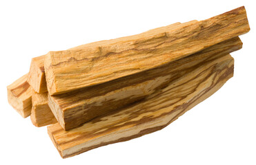 Palo santo wood sticks isolated on white background.