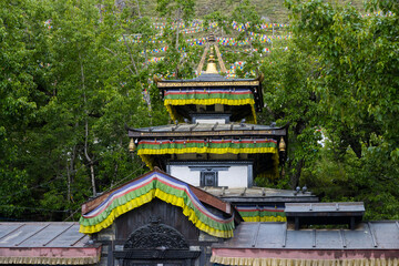 The holy temple of Muktinath in the HImalayas of Jomsom, Upper Mustang in Nepal