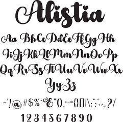 Alistia is an elegant script font with a contemporary atmosphere and impeccable form, inspired by timeless classic calligraphy. Not too thin and not too thick, balanced and varied.