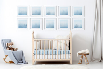 a photo of a boy nursery room frame mockup Generative AI