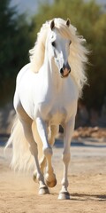 Obraz na płótnie Canvas beautiful albino arabian horse