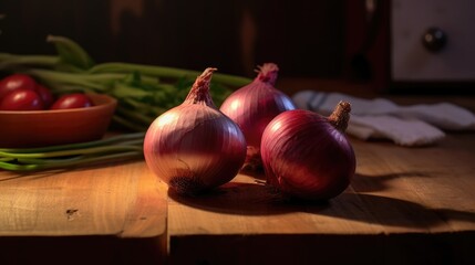 Onion and garlic dark background 