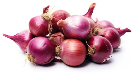Onion and garlic with white background 