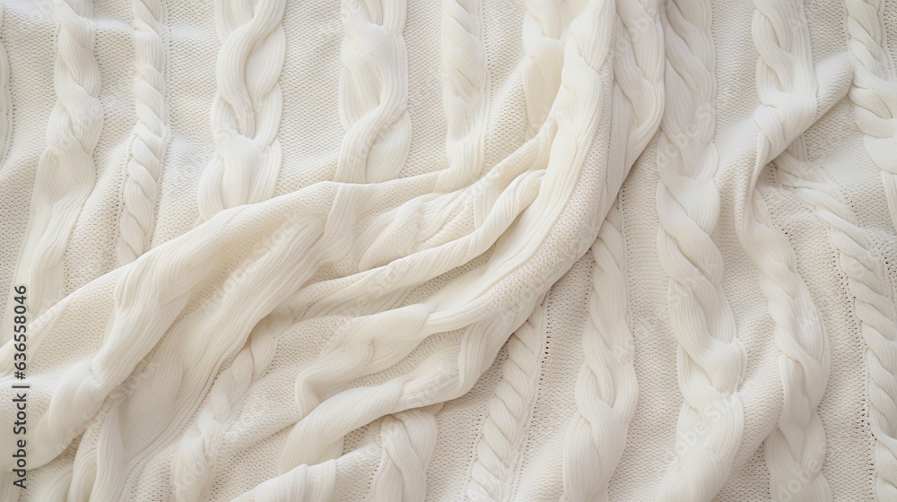 Poster a close up of a white blanket with wavy lines on it. generative ai