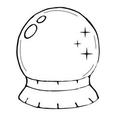 Magic ball doodle style. Element for design, for Halloween, party, invitations