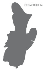 Naklejka premium Germersheim German city map grey illustration silhouette shape