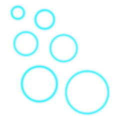 Scattered Cyan Circles with Glow Effect