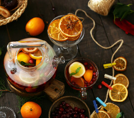 Christmas drink mulled wine with spices