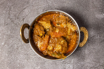 Beef, karahi, kadhai, Karai korma masala served in dish isolated on background top view of bangladesh food