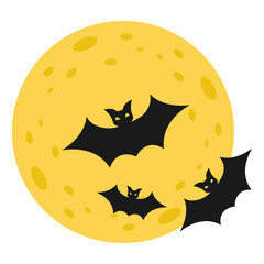 Halloween Moon With Bat