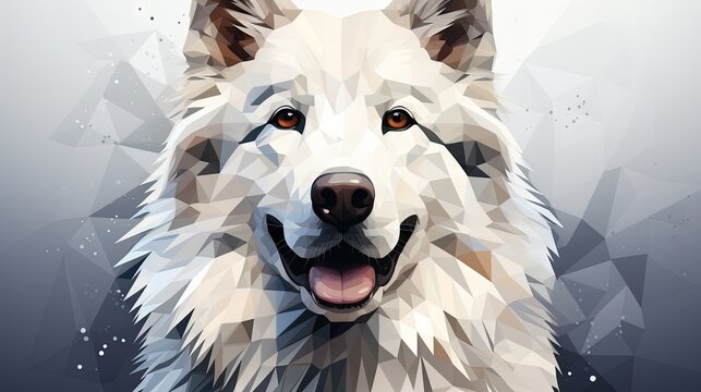  a white dog with brown eyes and a black nose is shown.  generative ai