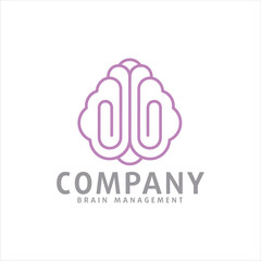 Brain and Clip Club together to Illustrated Brain Management Concept or Expression in Vector Mono line Art Style
