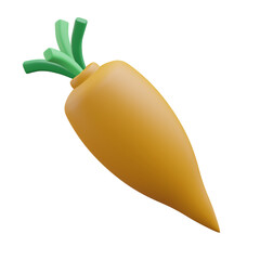 carrot, grocery 3d icon illustration with transparent background