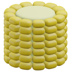 corn, grocery 3d icon illustration with transparent background