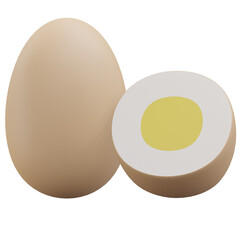 egg, grocery 3d icon illustration with transparent background