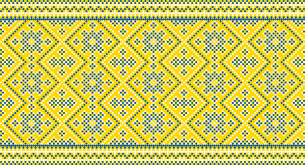 Seamless pattern of Ukrainian ornament in ethnic style, identity, vyshyvanka, embroidery for print clothes, websites, banners