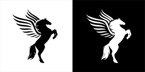 Illustration vector graphics of winged horse icon