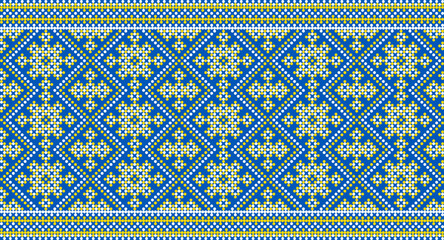 Seamless pattern of Ukrainian ornament in ethnic style, identity, vyshyvanka, embroidery for print clothes, websites, banners