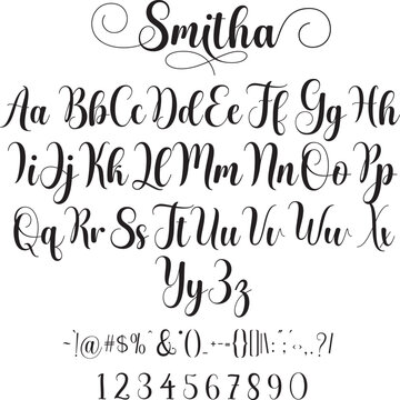 Smitha is a delicate, elegant, and flowing handwritten font perfect for your favorite projects. Fall in love with its incredibly distinct and timeless style, and use it to create spectacular designs!