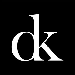 Initial letter dk logo template with luxury vintage illustration in flat design monogram symbol
