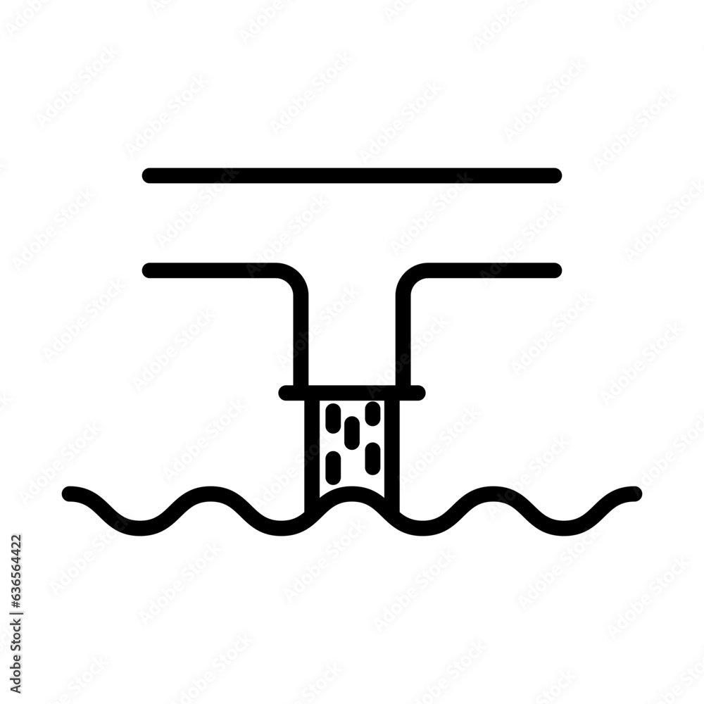 Poster water pollution outline vector icon isolated on white background. water pollution line icon for web,