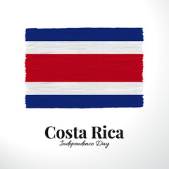 Vector Illustration. Independence Day in Costa Rica. Background with flag
