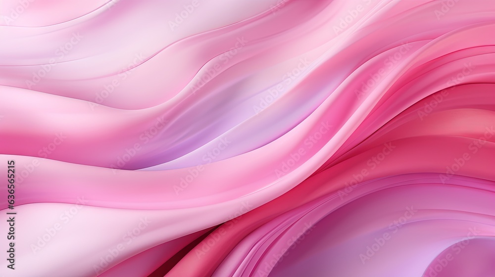 Aufkleber a pink and white abstract background with wavy lines on it. generative ai