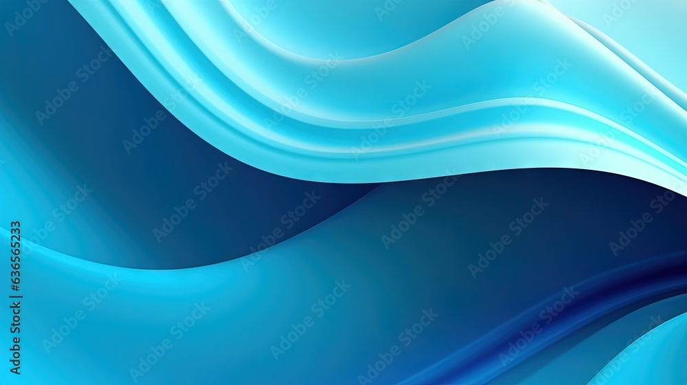 Poster a blue abstract background with wavy lines and curves in the center. generative ai