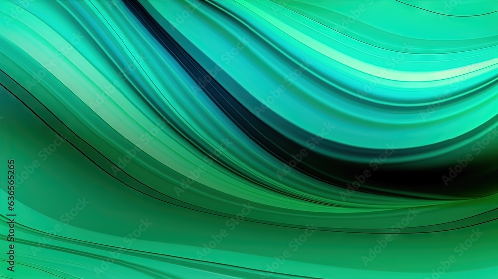 Aufkleber a green and blue abstract background with wavy lines on it. generative ai