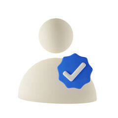verified account 3d illustration render