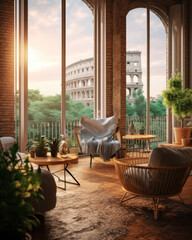 Obraz premium A splendid apartment with a grand veranda 