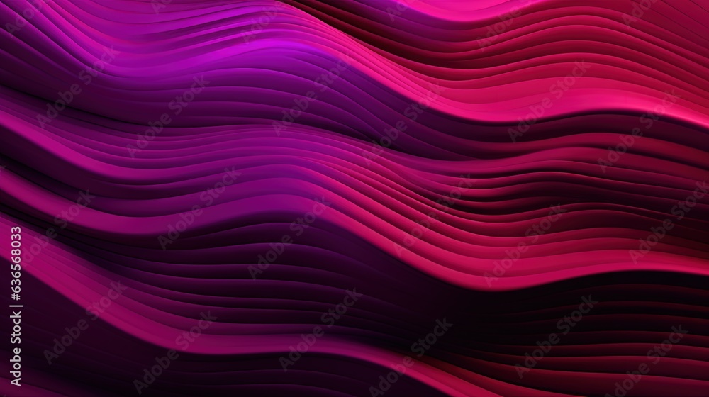 Poster an abstract background with wavy lines in pink and purple colors. generative ai