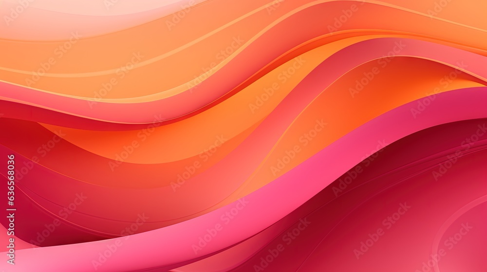Aufkleber a pink and orange abstract background with wavy lines on it. generative ai