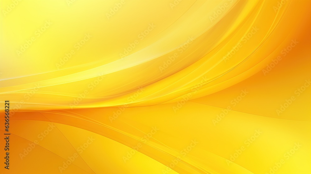 Poster a yellow background with wavy lines and a black background with a white background. generative ai