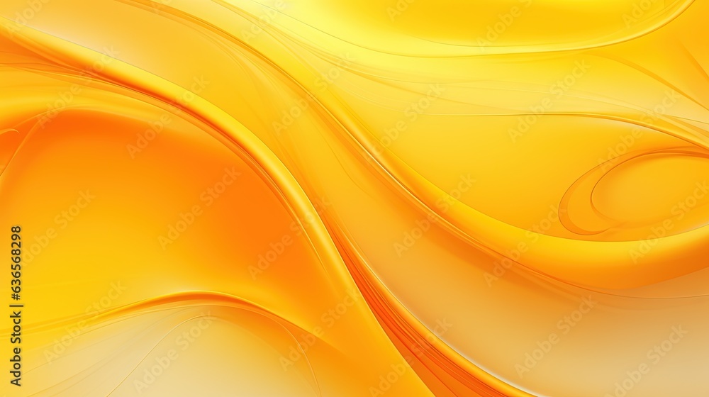 Poster an abstract yellow background with wavy lines and curves in the center. generative ai