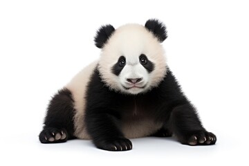 cute panda isolated on white
