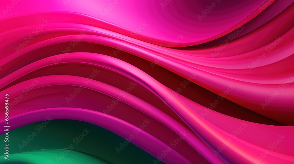 Poster a colorful background with wavy lines and a pink and green background. generative ai