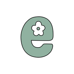 (e) cute flower alphabet
