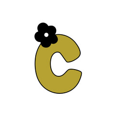 (c) cute flower alphabet