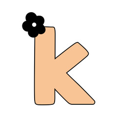 (k) cute flower alphabet