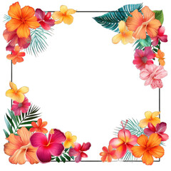 Summer Frame. Transparent Inside and Background.