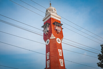 Rajappa Park tanjore or Ranee's clock tower at Gandhiji Rd, Attar Mohalla, Thanjavur, Tamil Nadu....