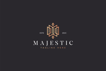 Fototapeta na wymiar Abstract Letter M for Majestic Sign Symbol Brand Identity Geometric Shape Business