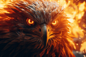 Phoenix, fire bird, fairy tale bird.