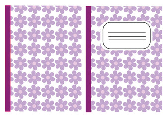 Notebook cover illustration. Note book cover, note book flower, floral modern design. Trendy, modern, Pattern Book cover.