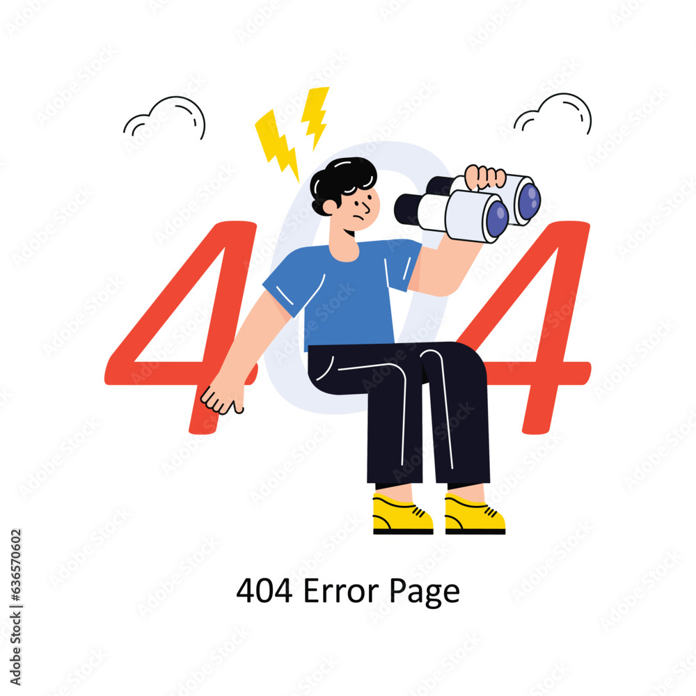 Poster 404 error page connection flat style design vector illustration. stock illustration