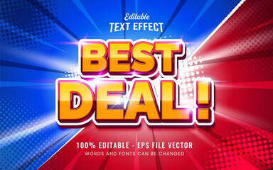 Vector best deals promo modern orange bold 3d editable text effect. Good for promotion for your brand or product.