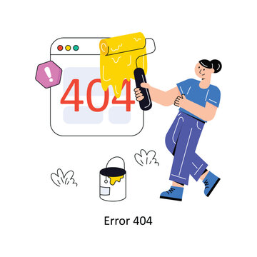 Error 404 Connection Flat Style Design Vector illustration. Stock illustration