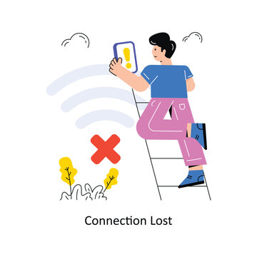 Connection Lost Connection Flat Style Design Vector illustration. Stock illustration